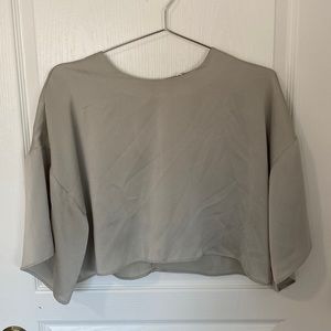 ASOS gray blouse shirt cropped